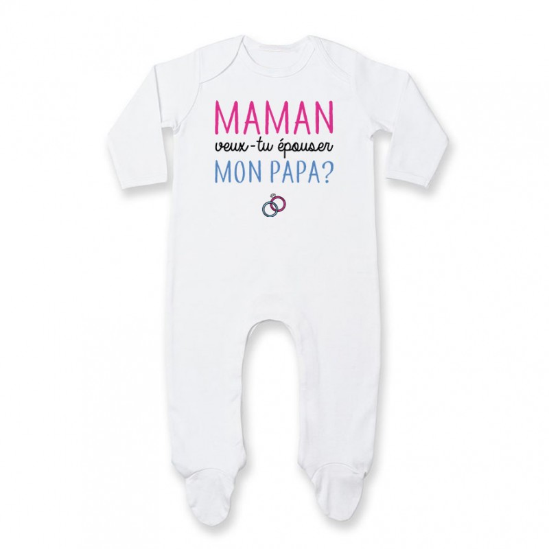 Pyjama bébé Maman veux-tu épouser papa ? Pyjama bébé Maman veux-tu épouser papa ?