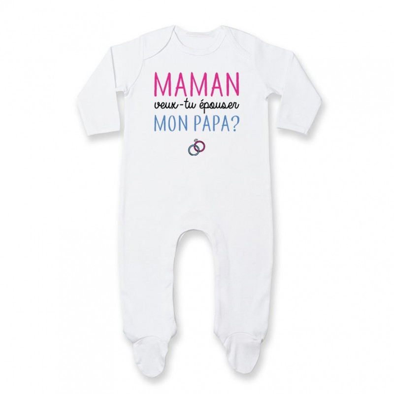 Pyjama bébé Maman veux-tu épouser papa ?