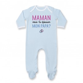 Pyjama bébé Maman veux-tu épouser papa ?