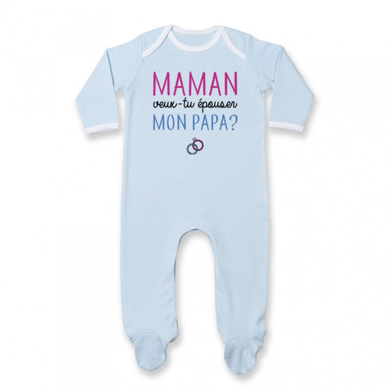 Pyjama bébé Maman veux-tu épouser papa ?