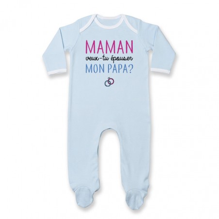 Pyjama bébé Maman veux-tu épouser papa ?