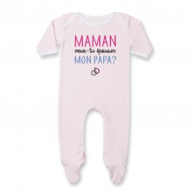 Pyjama bébé Maman veux-tu épouser papa ?