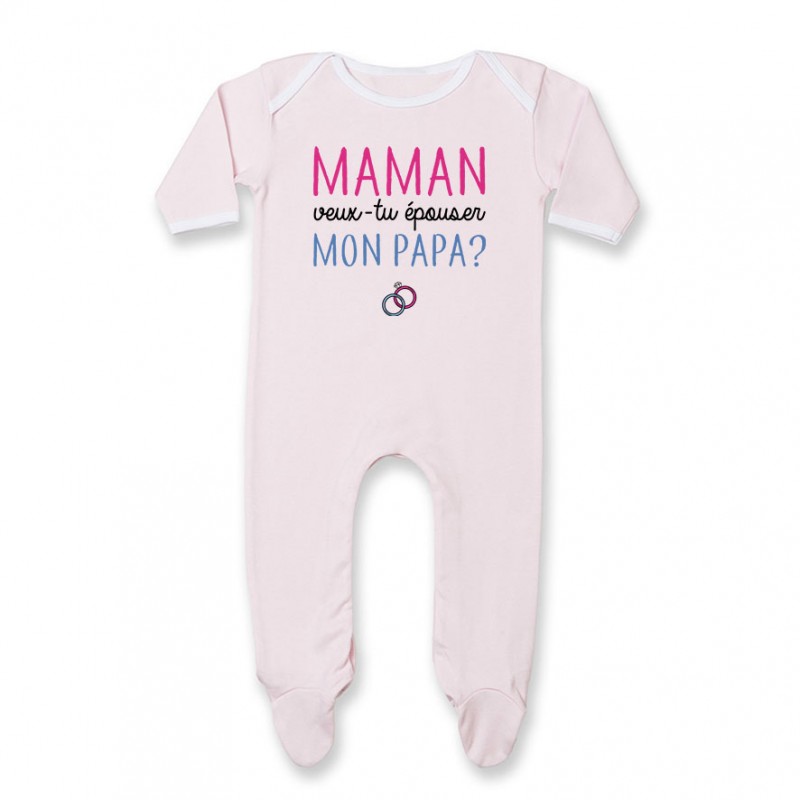 Pyjama bébé Maman veux-tu épouser papa ? Pyjama bébé Maman veux-tu épouser papa ?