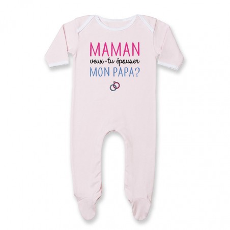 Pyjama bébé Maman veux-tu épouser papa ?