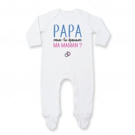 Pyjama bébé Papa veux-tu épouser ma maman ?