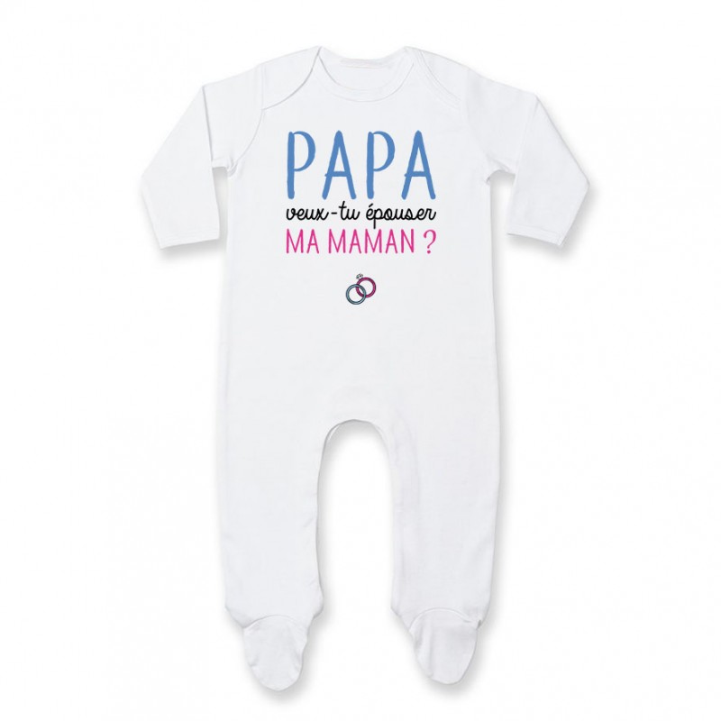 Pyjama bébé Papa veux-tu épouser ma maman ? Pyjama bébé Papa veux-tu épouser ma maman ?