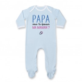 Pyjama bébé Papa veux-tu épouser ma maman ?