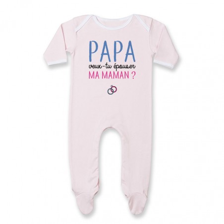 Pyjama bébé Papa veux-tu épouser ma maman ?