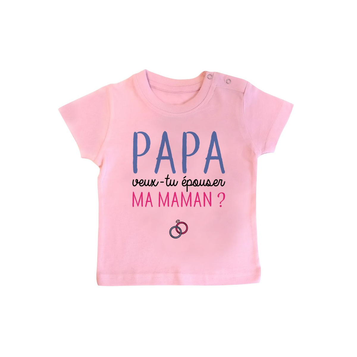 T-Shirt bébé Papa veux-tu épouser ma maman ?