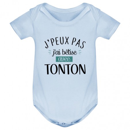 Body bébé J'peux pas j'ai bêtise avec tonton ( version garçon )