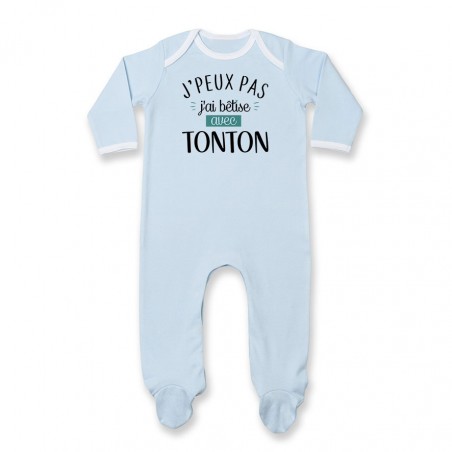 Pyjama bébé J'peux pas j'ai bêtise avec tonton