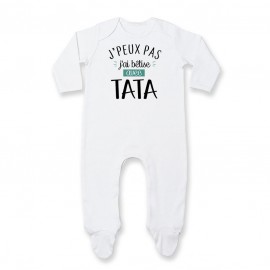 Pyjama bébé J'peux pas j'ai bêtise avec tata ( version garçon )