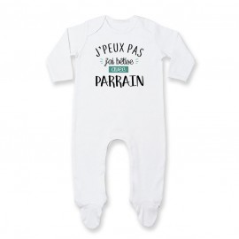 Pyjama bébé J'peux pas j'ai bêtise avec parrain ( version garçon )