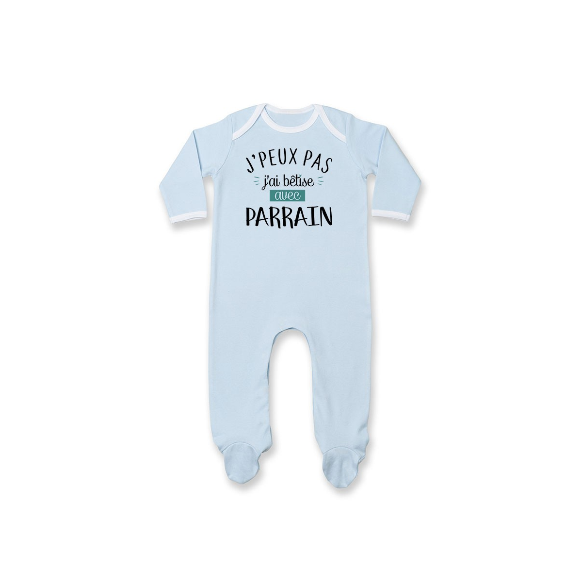 Pyjama bébé J'peux pas j'ai bêtise avec parrain ( version garçon )