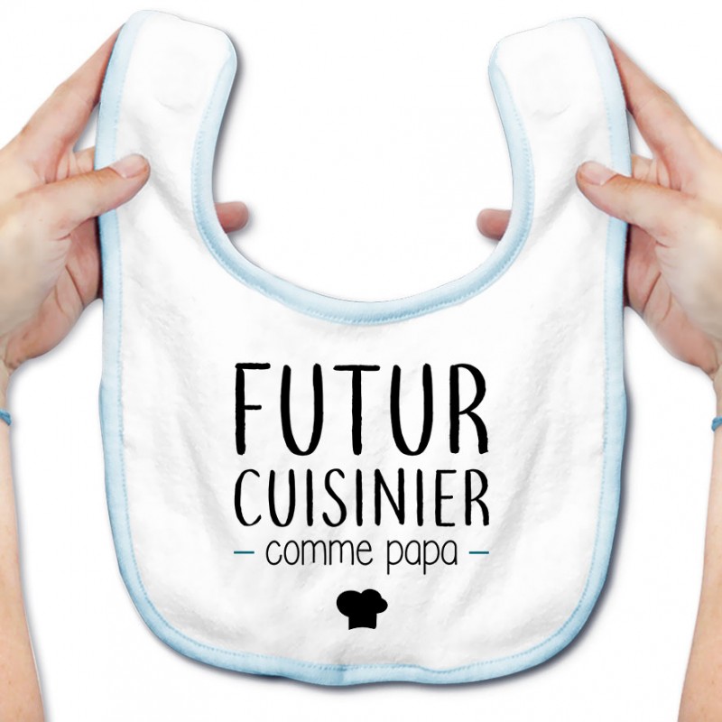 Bavoir bébé Futur cuisinier comme papa Bavoir bébé Futur cuisinier comme papa