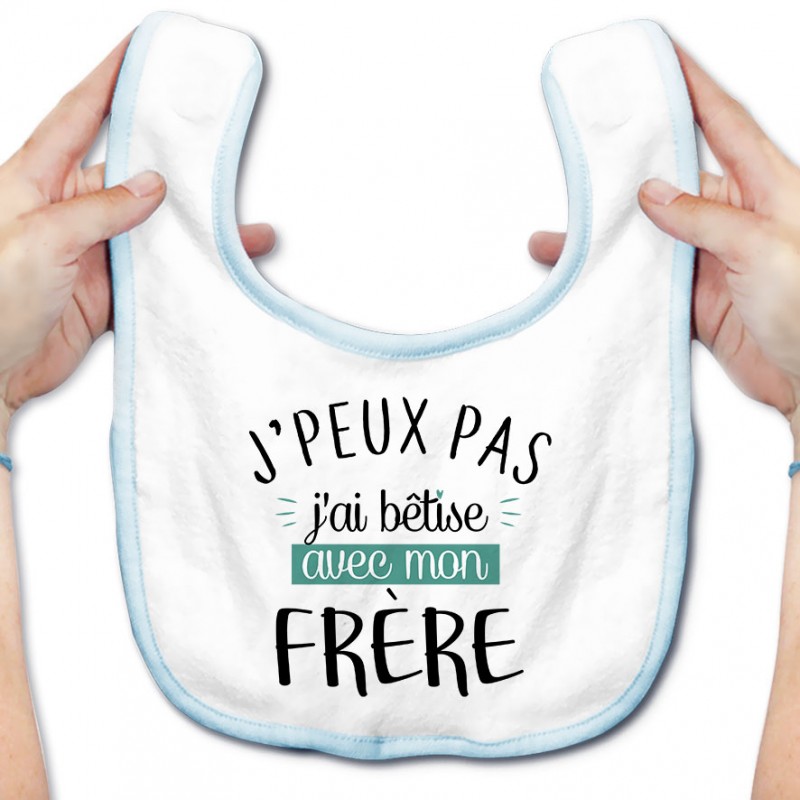 Grand bavoir bébé personnalisable j'peux pas j'ai bêtise