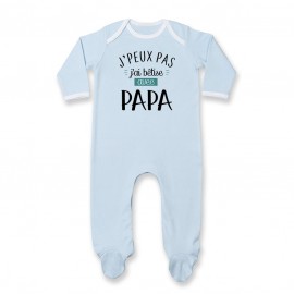 Pyjama bébé J'peux pas j'ai bêtise avec papa ( version garçon )