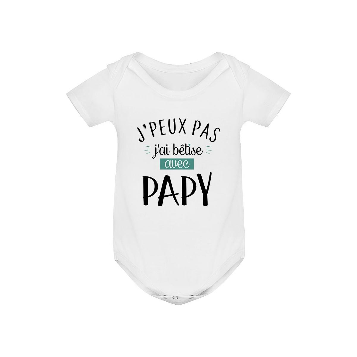 Body bébé J'peux pas j'ai bêtise avec papy ( version garçon )