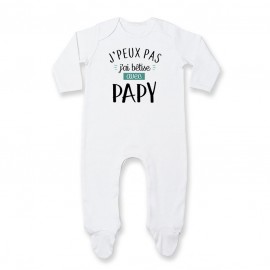 Pyjama bébé J'peux pas j'ai bêtise avec papy ( version garçon )