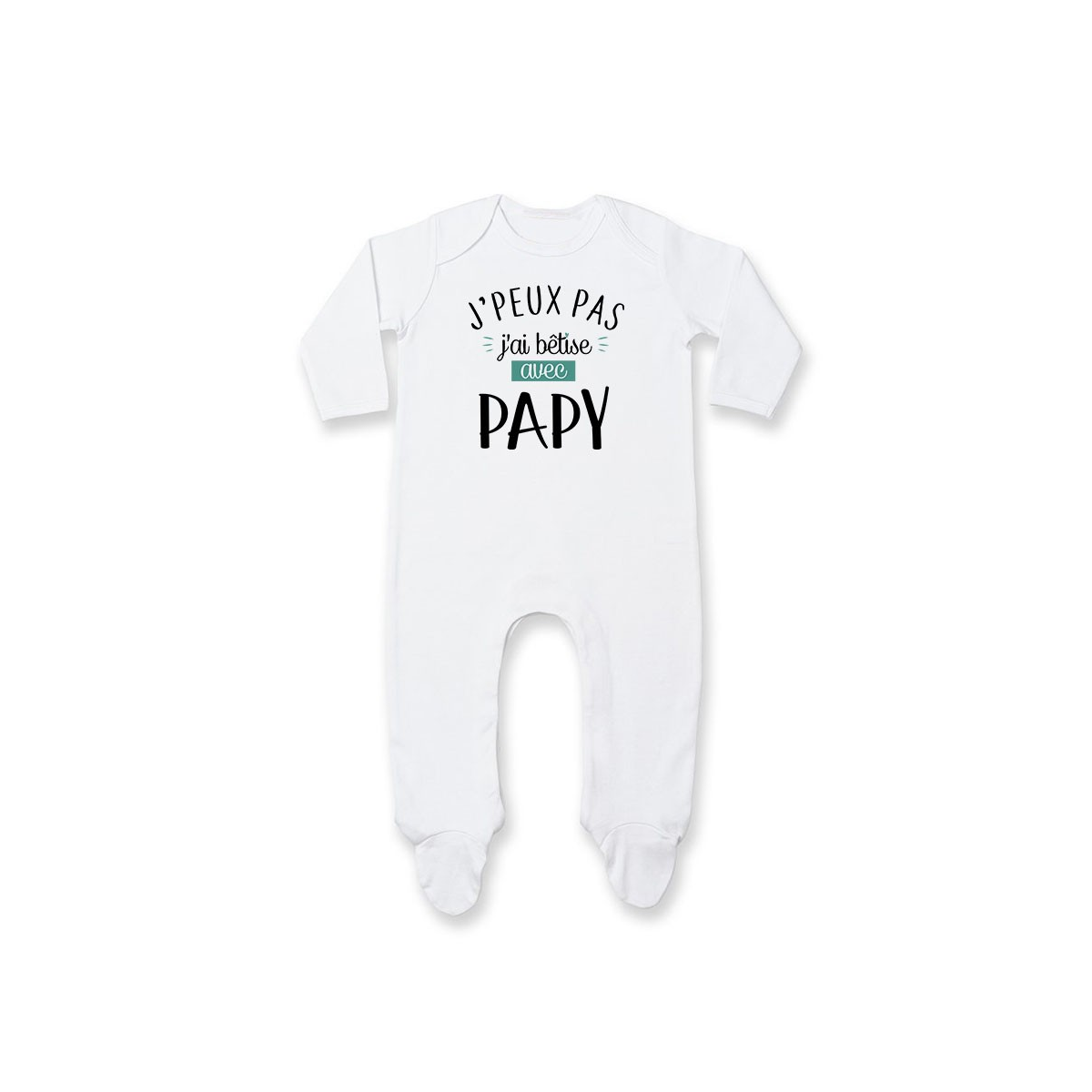 Pyjama bébé J'peux pas j'ai bêtise avec papy ( version garçon )