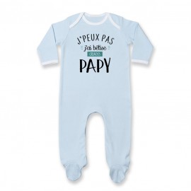 Pyjama bébé J'peux pas j'ai bêtise avec papy ( version garçon )