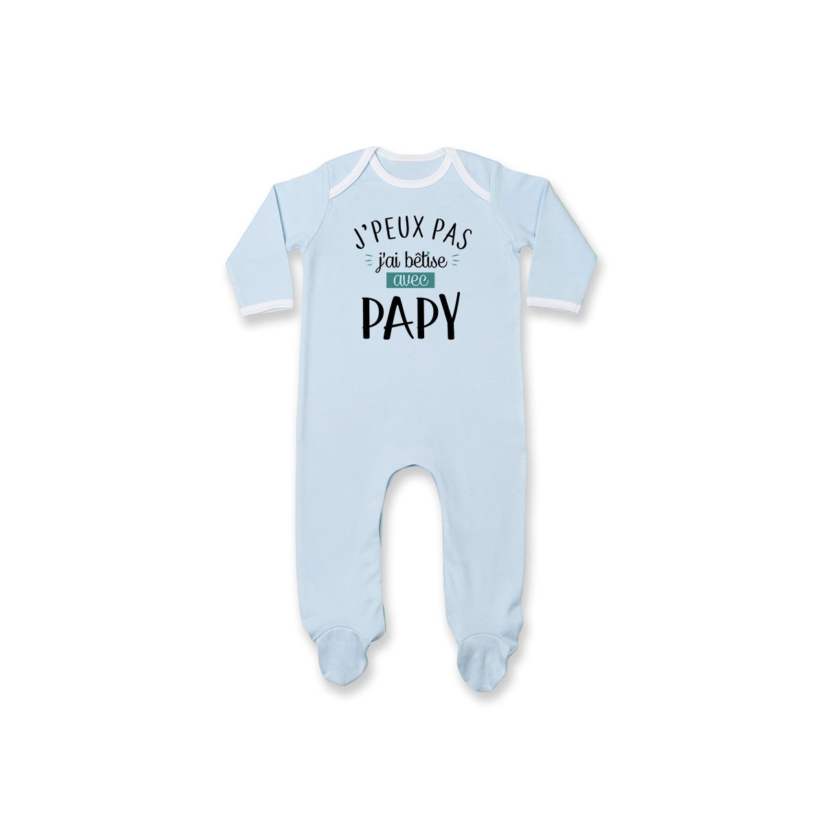 Pyjama bébé J'peux pas j'ai bêtise avec papy ( version garçon )