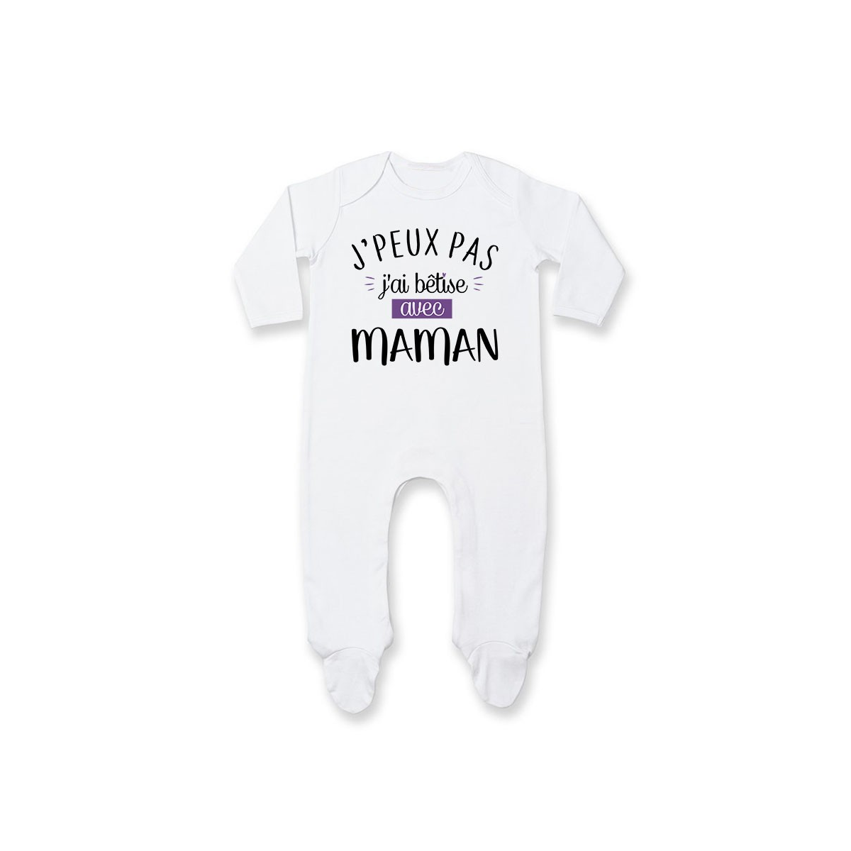 Pyjama bébé J'peux pas j'ai bêtise avec maman ( version fille )