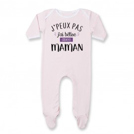 Pyjama bébé J'peux pas j'ai bêtise avec maman ( version fille )