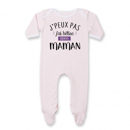 Pyjama bébé J'peux pas j'ai bêtise avec maman ( version fille )