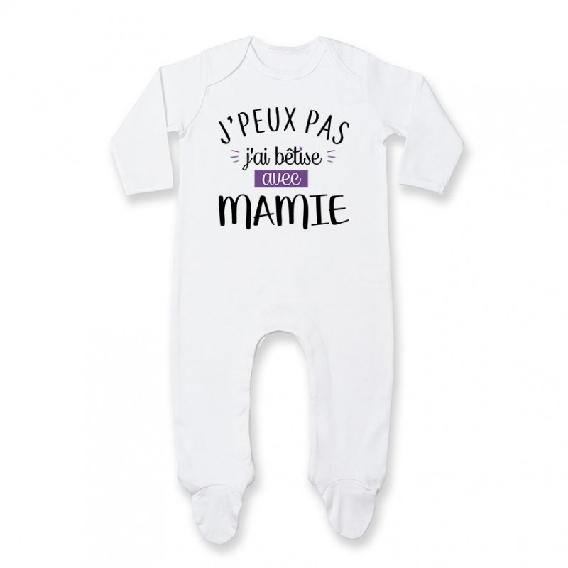 Pyjama bébé J'peux pas j'ai bêtise avec papa ( version garçon )