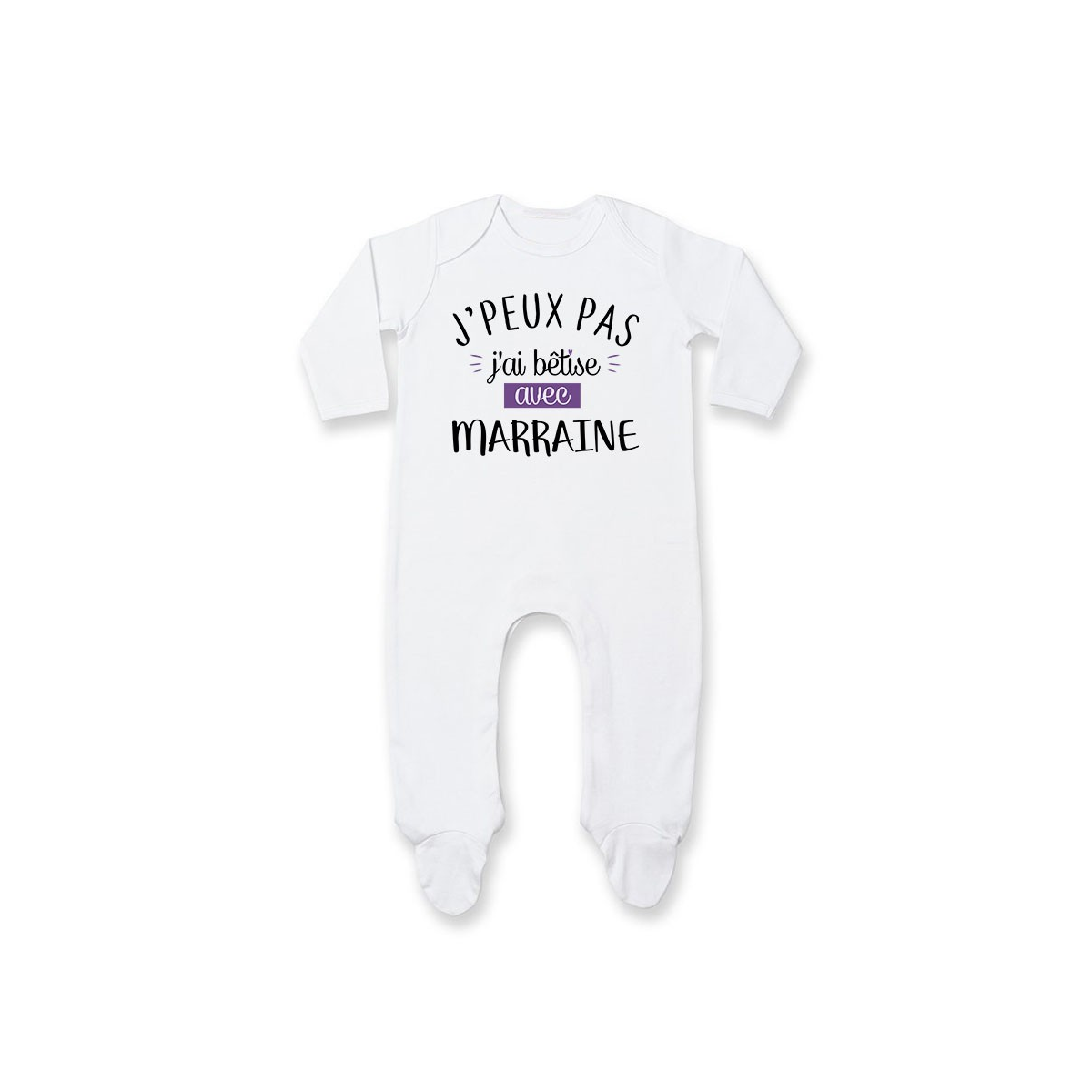 Pyjama bébé J'peux pas j'ai bêtise avec marraine ( version fille )