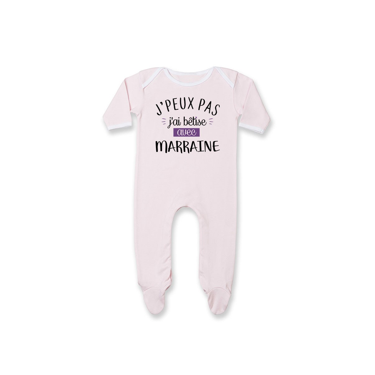 Pyjama bébé J'peux pas j'ai bêtise avec marraine ( version fille )