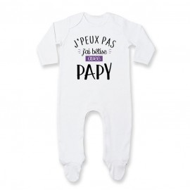 Pyjama bébé J'peux pas j'ai bêtise avec papy ( version fille )