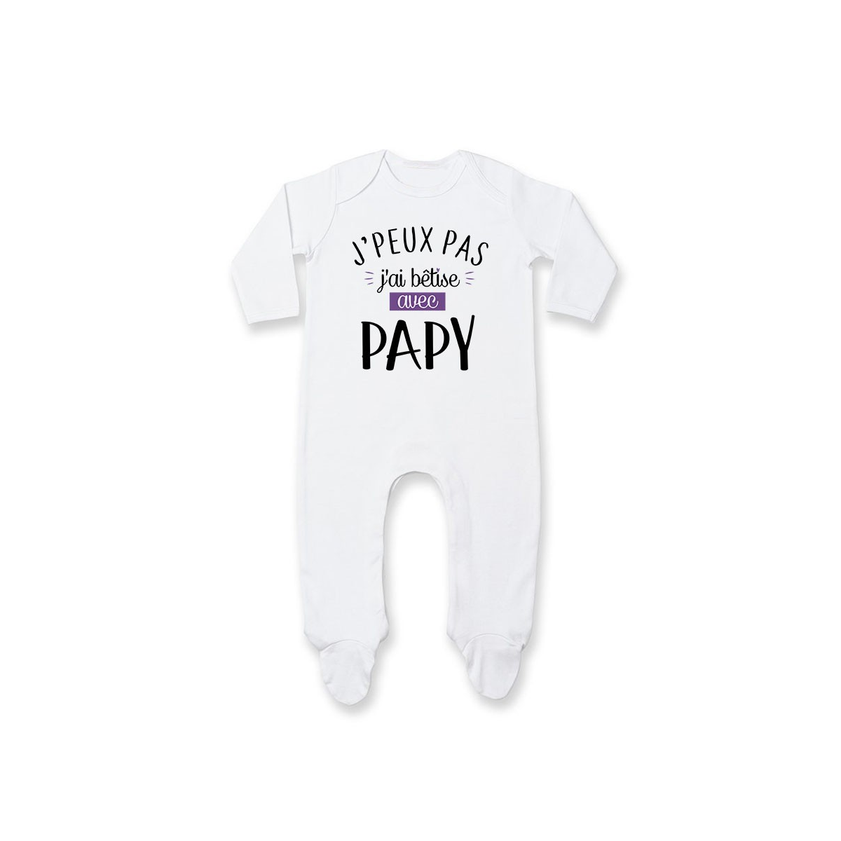 Pyjama bébé J'peux pas j'ai bêtise avec papy ( version fille )