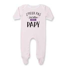 Pyjama bébé J'peux pas j'ai bêtise avec papy ( version fille )