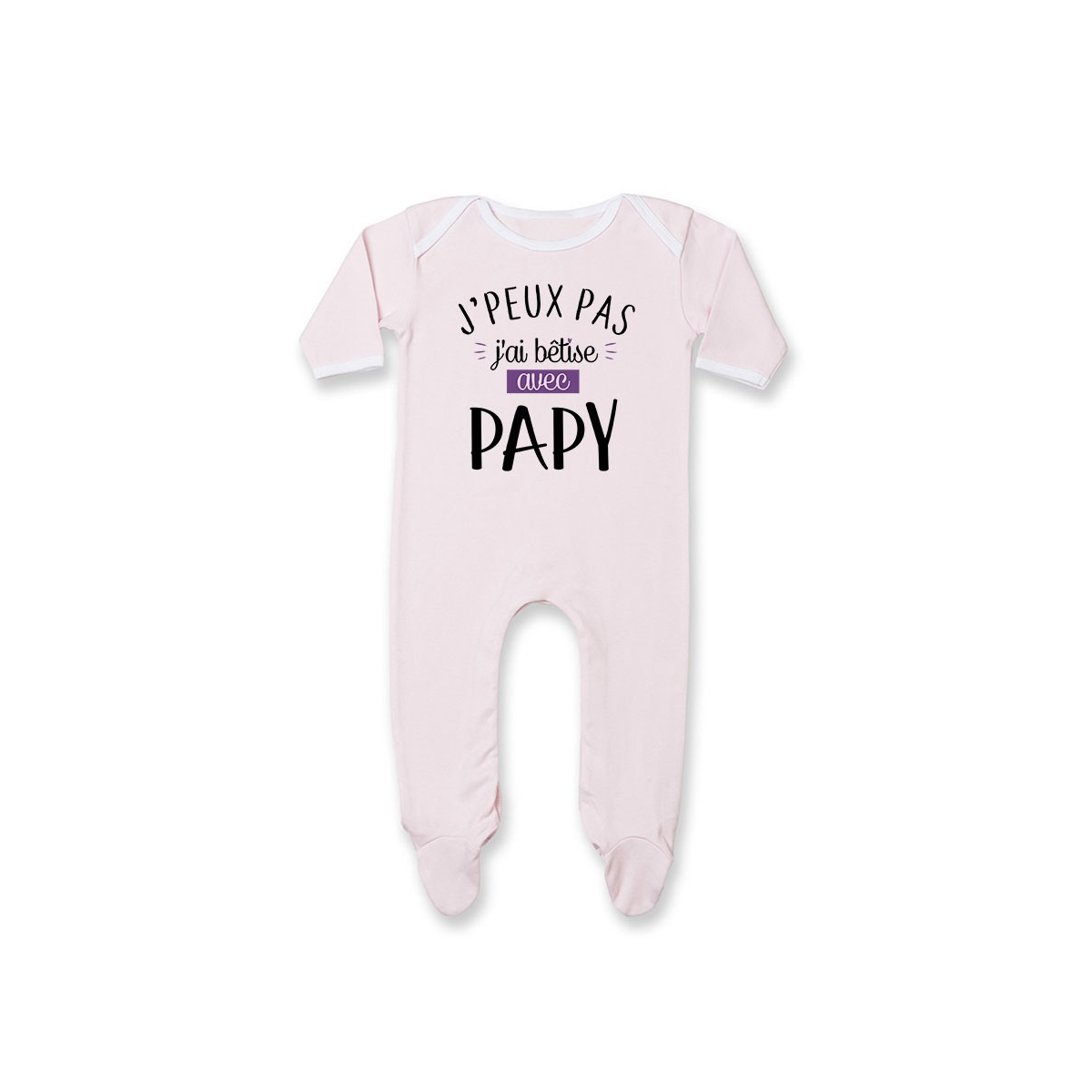 Pyjama bébé J'peux pas j'ai bêtise avec papy ( version fille )
