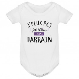 Body bébé J'peux pas j'ai bêtise avec parrain ( version fille )