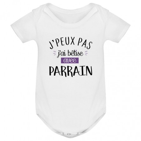 Body bébé J'peux pas j'ai bêtise avec parrain ( version fille )