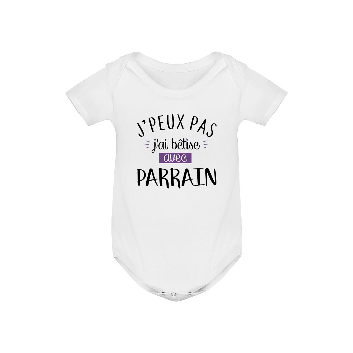 Body bébé J'peux pas j'ai bêtise avec parrain ( version fille )