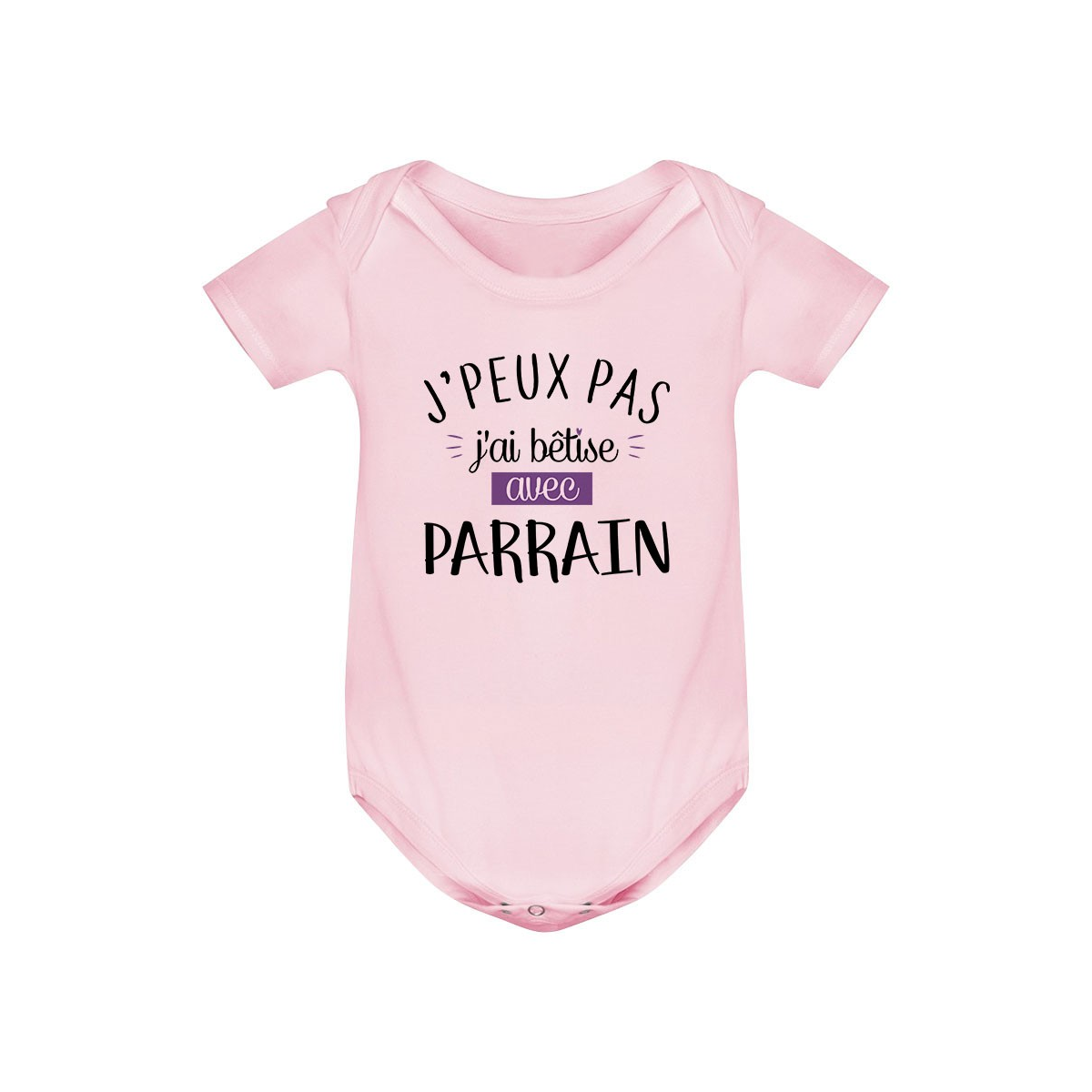 Body bébé J'peux pas j'ai bêtise avec parrain ( version fille )