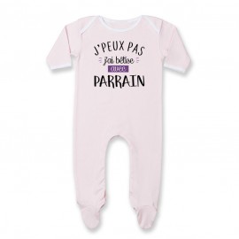 Pyjama bébé J'peux pas j'ai bêtise avec parrain ( version fille )