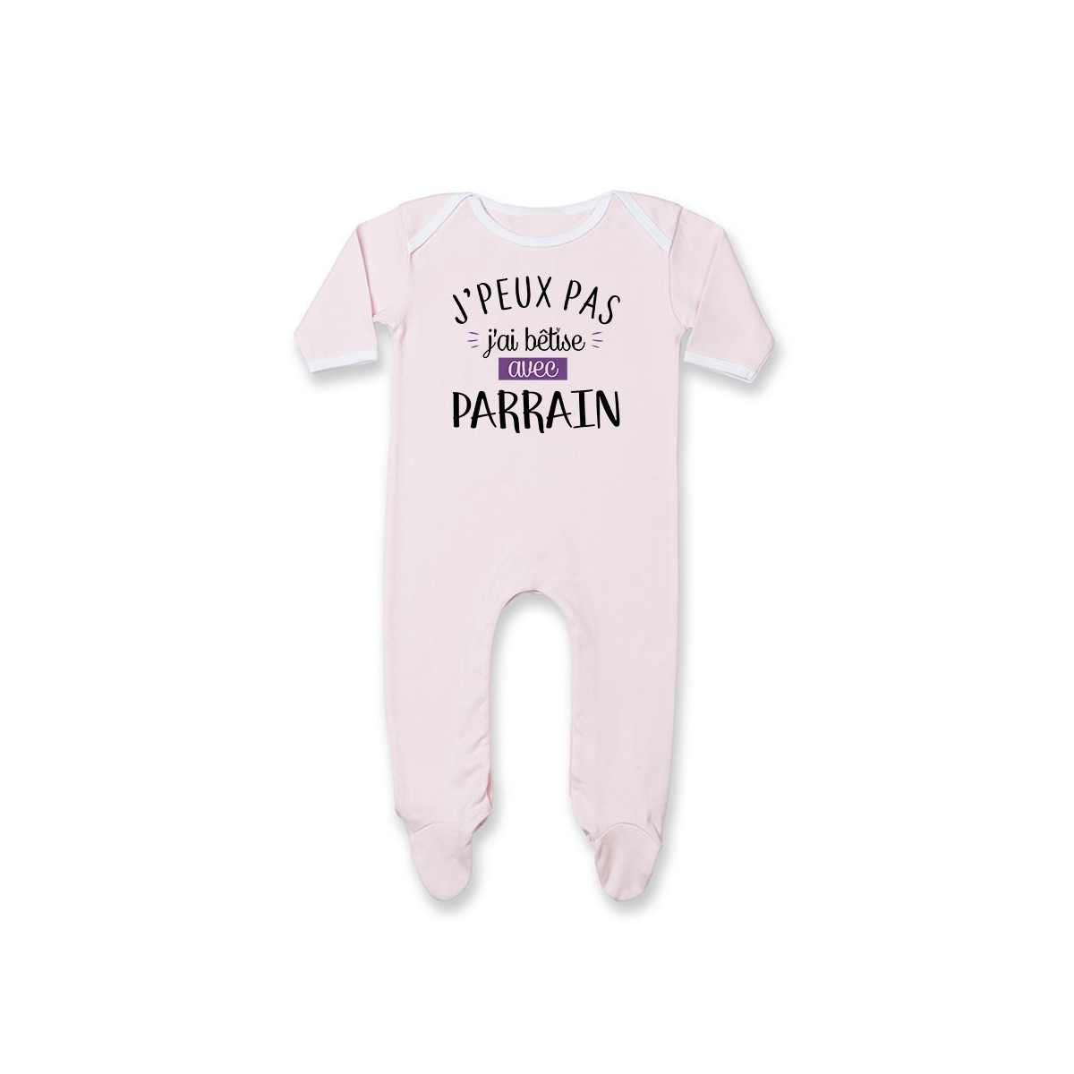 Pyjama bébé J'peux pas j'ai bêtise avec parrain ( version fille )