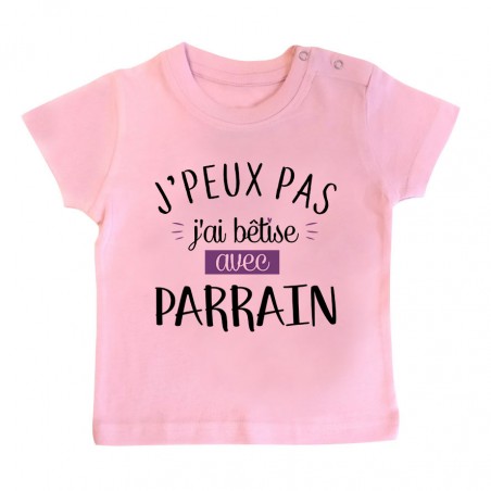 Pyjama bébé J'peux pas j'ai bêtise avec parrain ( version fille )