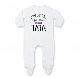 Pyjama bébé J'peux pas j'ai bêtise avec tata ( version fille )