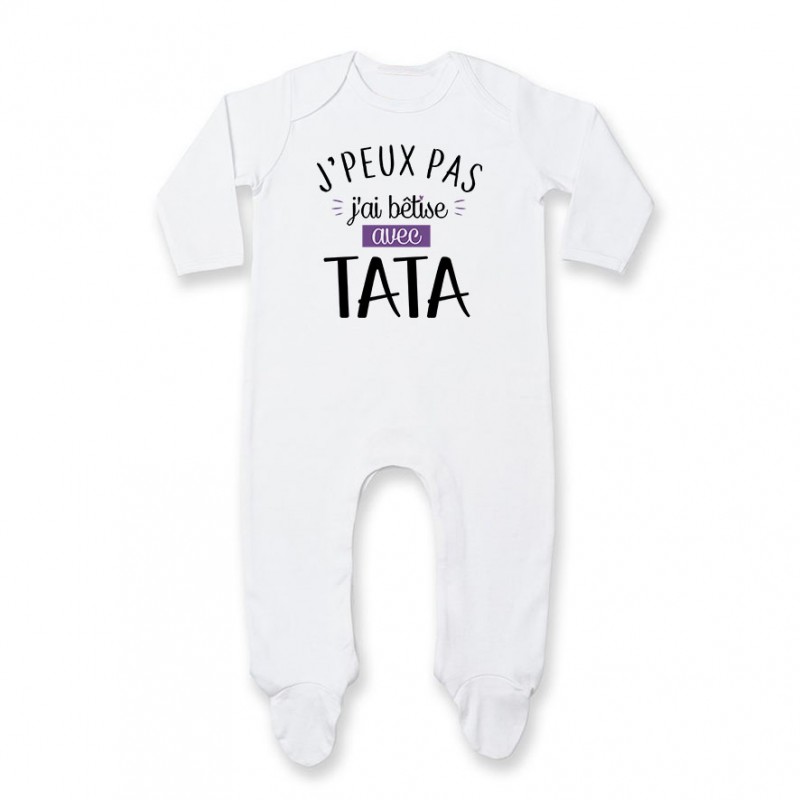 Pyjama bébé Jpeux Pas JAi bêtise avec Tata Version Fille 