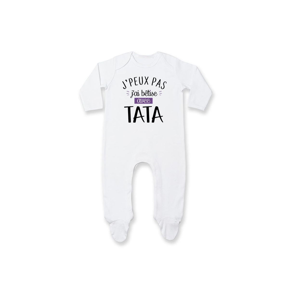 Pyjama bébé J'peux pas j'ai bêtise avec tata ( version fille )