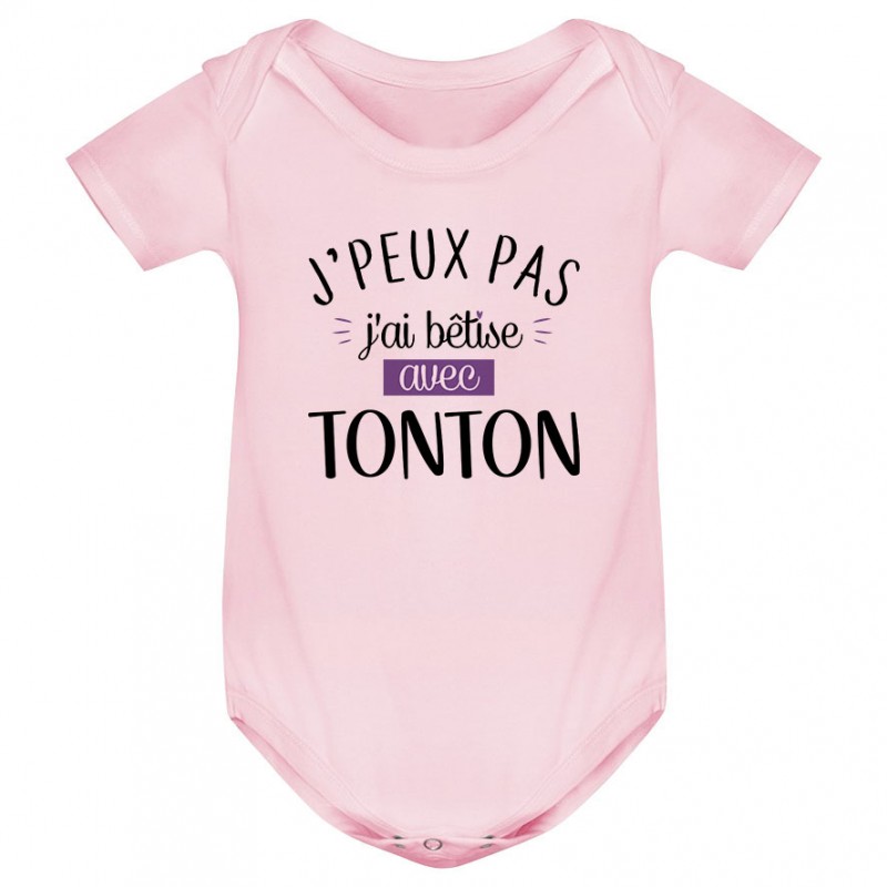 Body bébé J'peux pas j'ai bêtise avec tonton ( version fille )