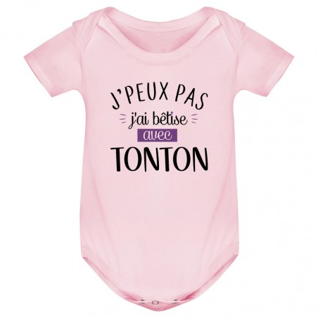 Body bébé J'peux pas j'ai bêtise avec tonton ( version fille )