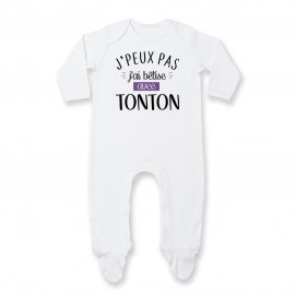 Pyjama bébé J'peux pas j'ai bêtise avec tonton ( version fille )