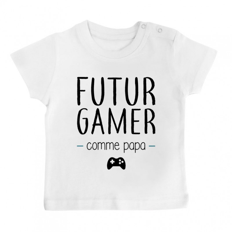 T-Shirt bébé Futur gamer comme papa